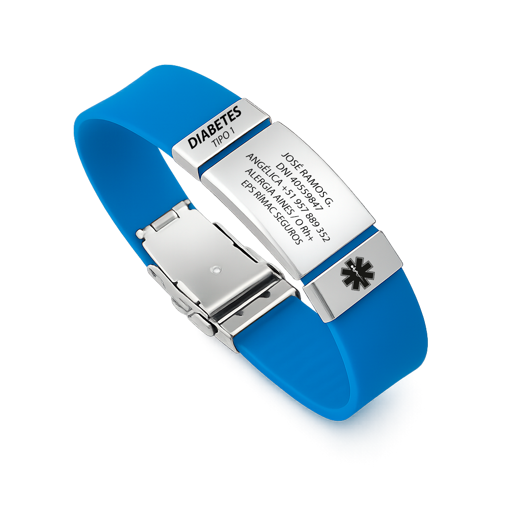 Pulsera de Identificación para Diabetes Tipo 1 y 2